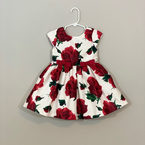 red rose dress for baby girl